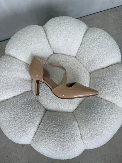 Tacones Nude Charol 15010 Stiletos Slingback Ejecutivo Zoé Brand Costa Rica