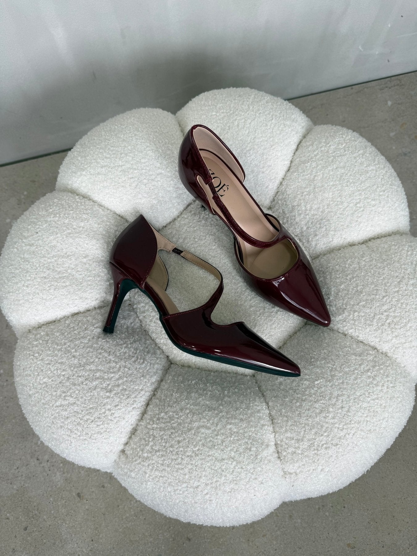 Tacones Burdeos Charol 15012 Stiletos Ejecutivo Zoé Brand Costa Rica
