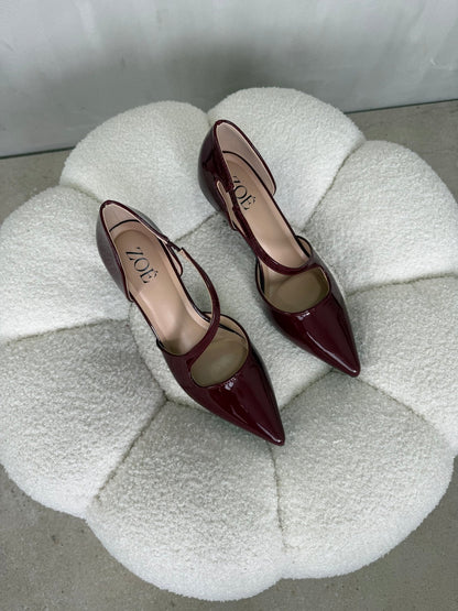 Tacones Burdeos Charol 15012 Stiletos Ejecutivo Zoé Brand Costa Rica