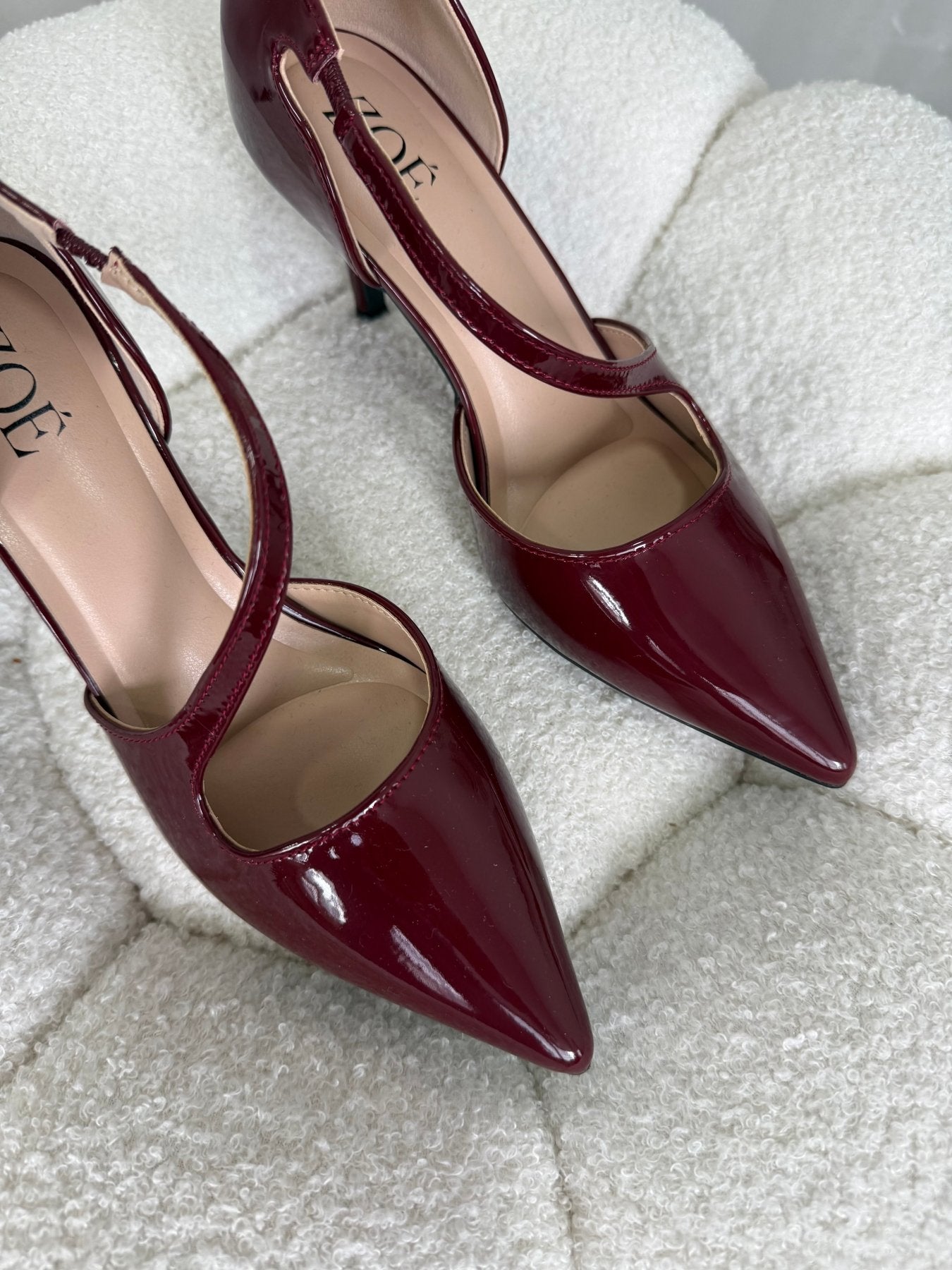 Tacones Burdeos Charol 15012 Stiletos Ejecutivo Zoé Brand Costa Rica