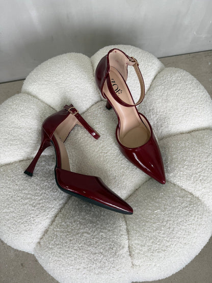 Tacones Burdeos Charol 15014 Hebilla Stiletos Ejecutivo Zoé Brand Costa Rica