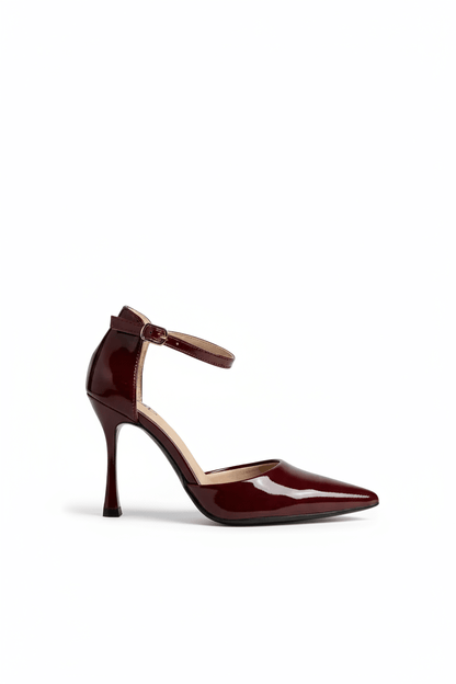 Tacones Burdeos Charol 15014 Hebilla Stiletos Ejecutivo Zoé Brand Costa Rica