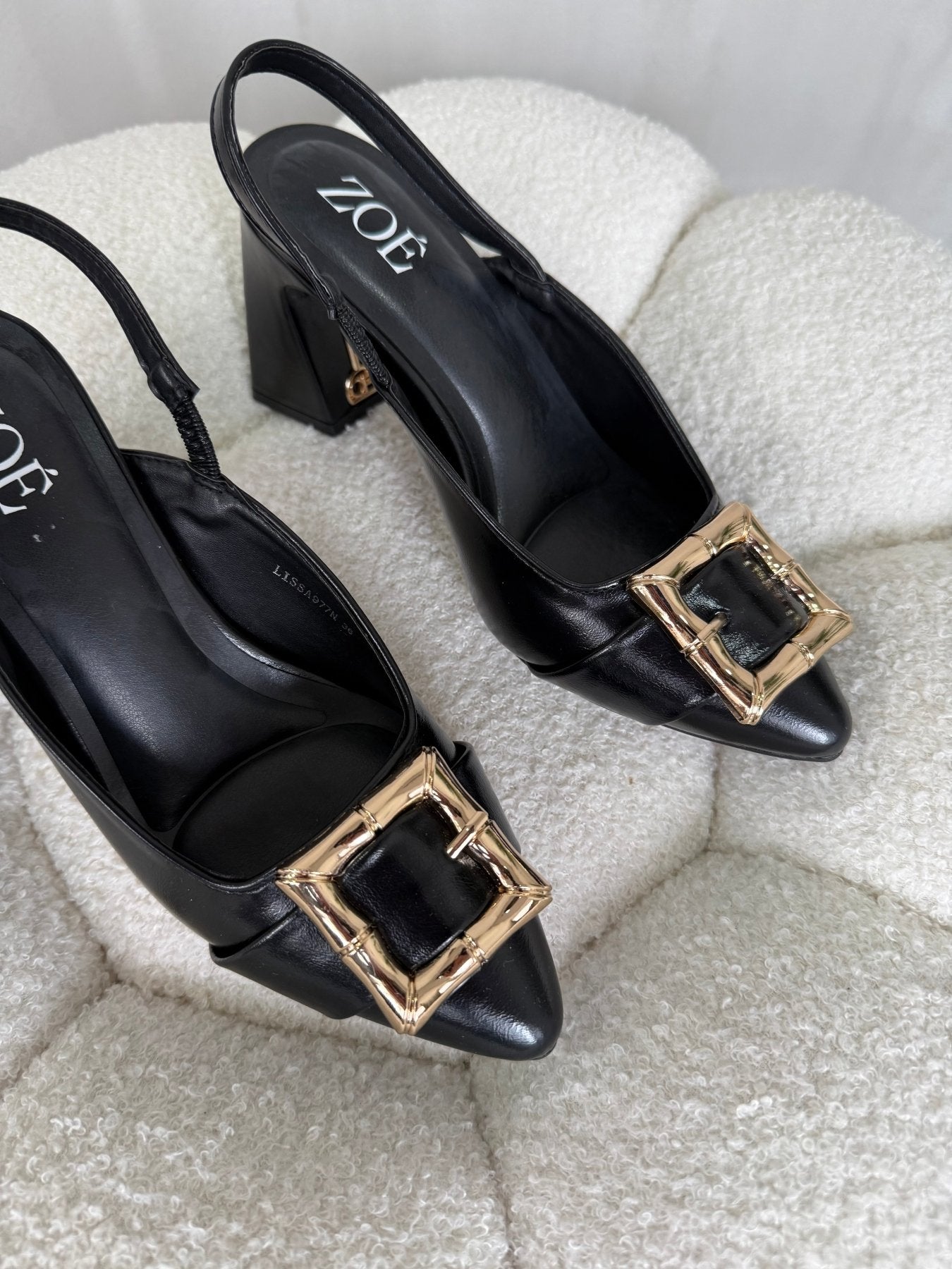 Tacones Negro 15019 Hebilla Slingback Ejecutivo Zoé Brand Costa Rica