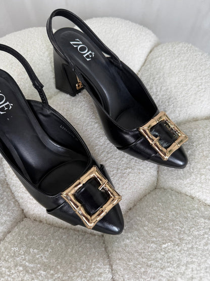 Tacones Negro 15019 Hebilla Slingback Ejecutivo Zoé Brand Costa Rica