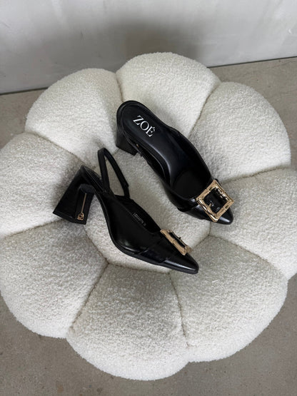 Tacones Negro 15019 Hebilla Slingback Ejecutivo Zoé Brand Costa Rica