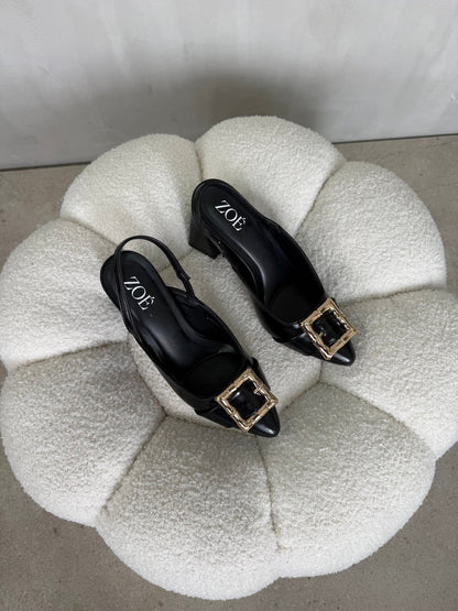 Tacones Negro 15019 Hebilla Slingback Ejecutivo Zoé Brand Costa Rica