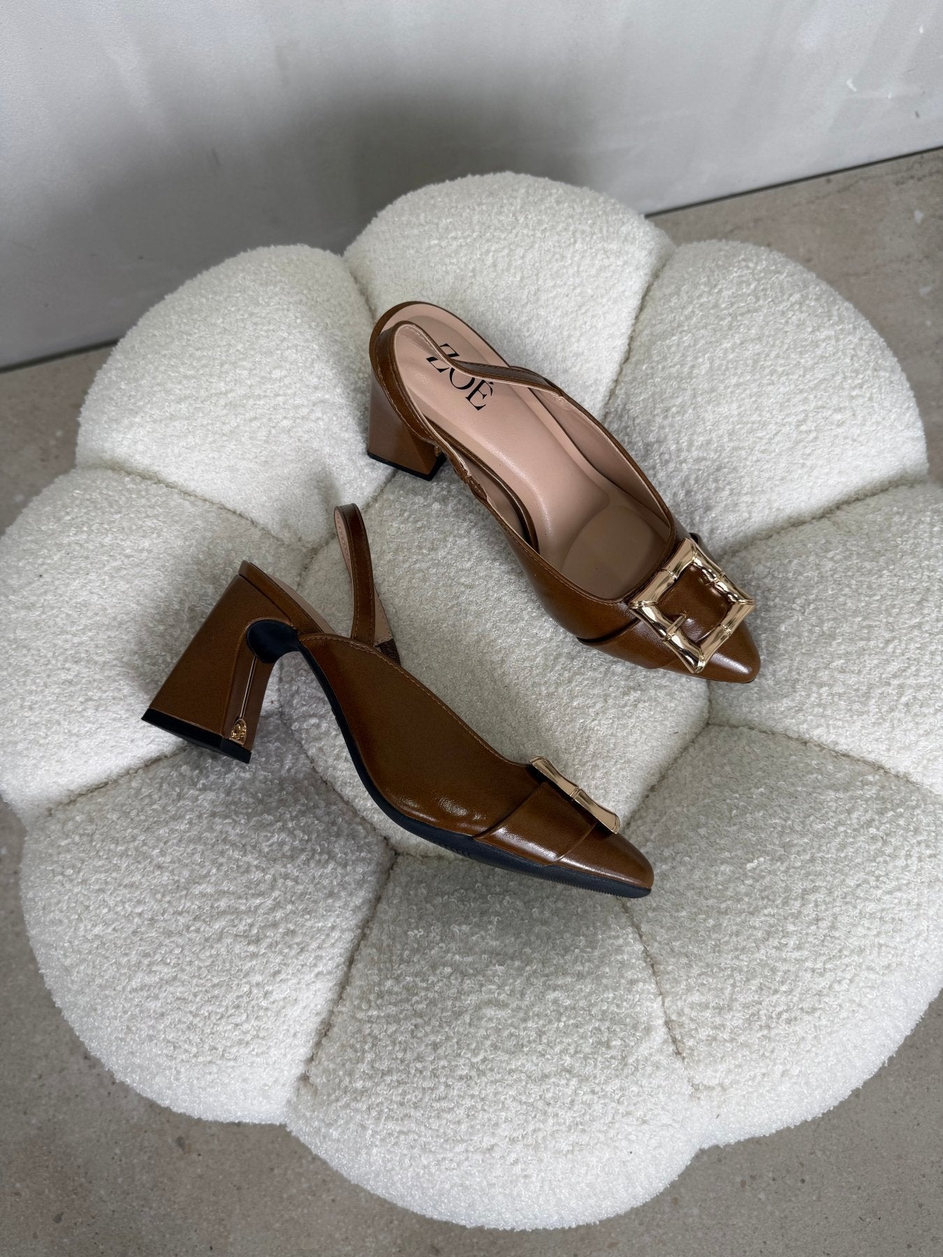 Tacones Café 15020 Hebilla Slingback Ejecutivo Zoé Brand Costa Rica