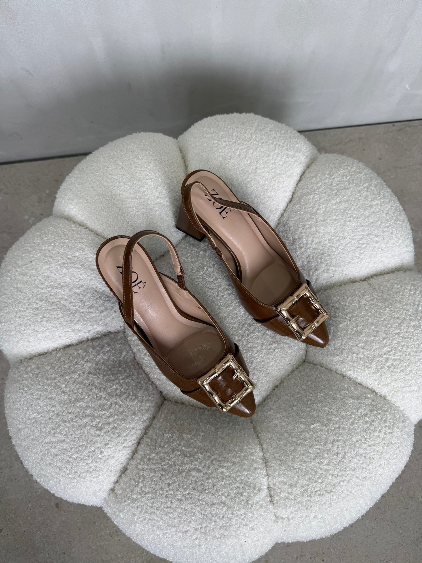 Tacones Café 15020 Hebilla Slingback Ejecutivo Zoé Brand Costa Rica