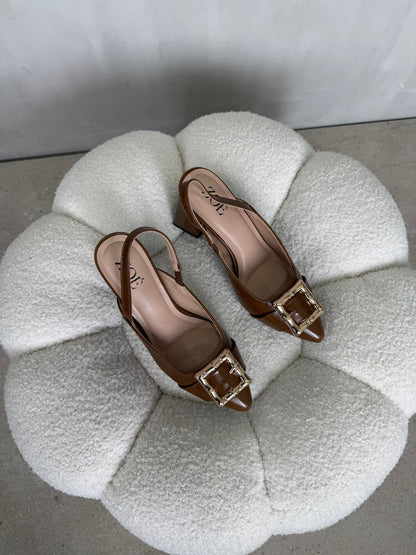 Tacones Café 15020 Hebilla Slingback Ejecutivo Zoé Brand Costa Rica