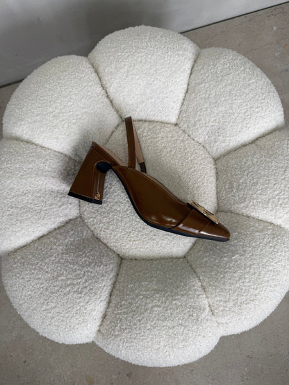 Tacones Café 15020 Hebilla Slingback Ejecutivo Zoé Brand Costa Rica