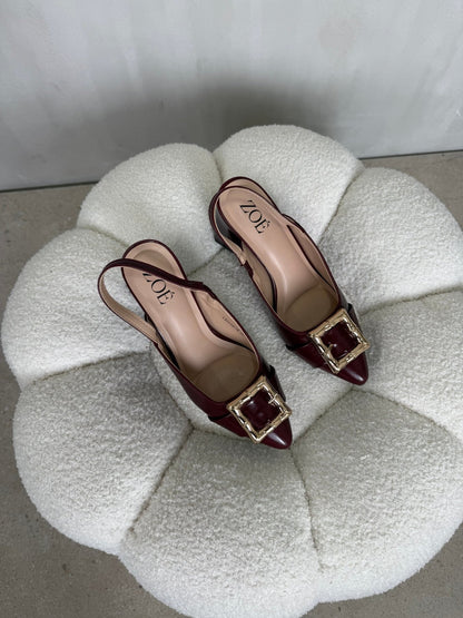 Tacones Burdeos 15021 Hebilla Slingback Ejecutivo Zoé Brand Costa Rica