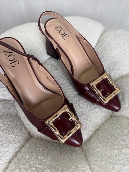 Tacones Burdeos 15021 Hebilla Slingback Ejecutivo Zoé Brand Costa Rica
