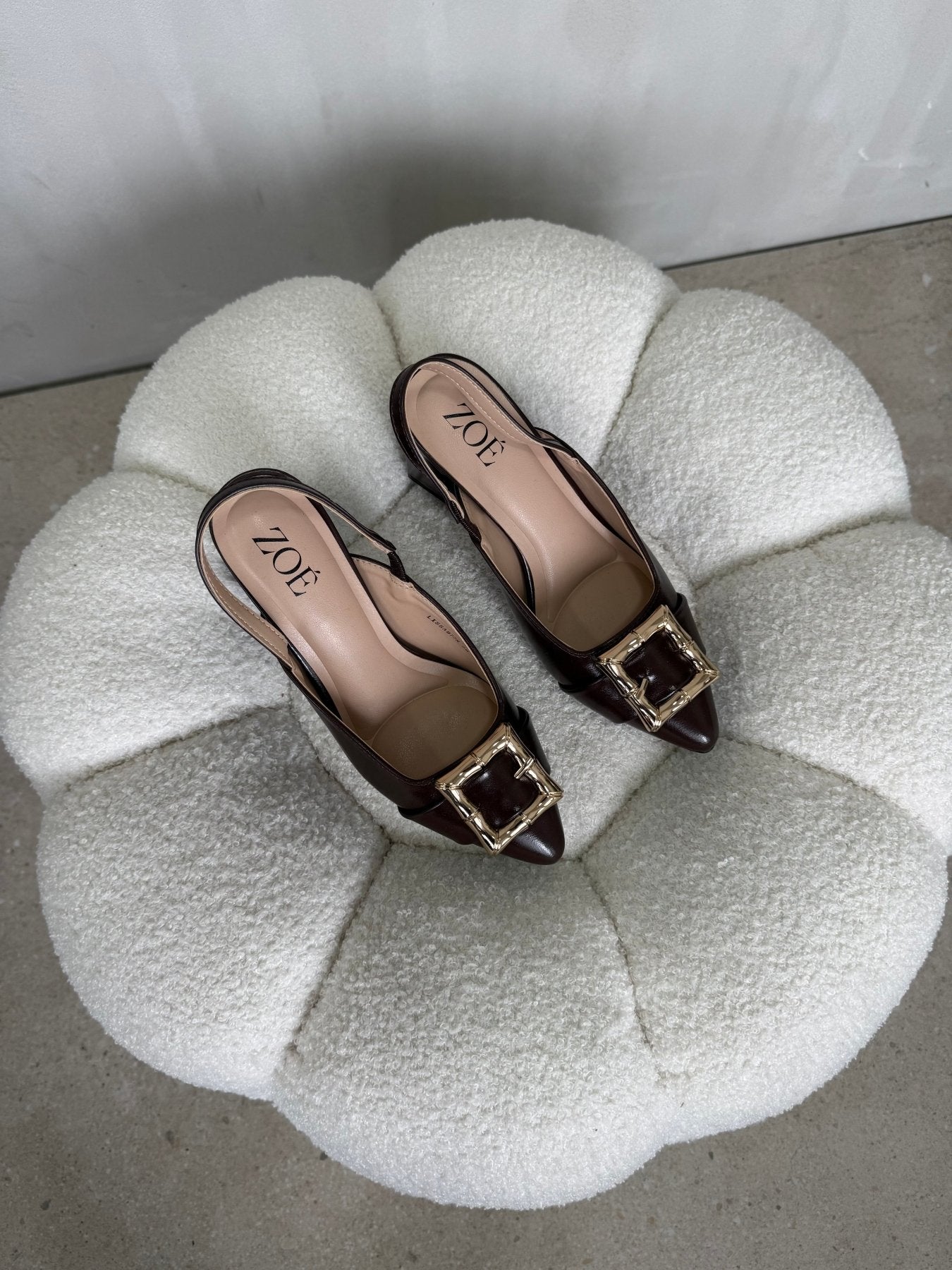 Tacones Café 15022 Hebilla Slingback Ejecutivo Zoé Brand Costa Rica