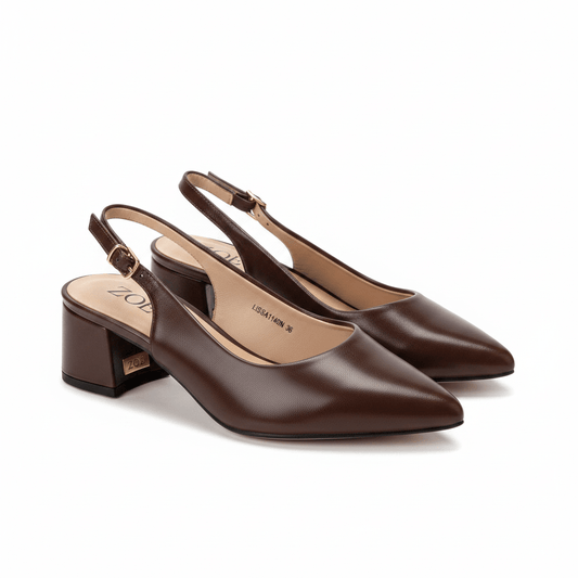 Tacones 15090 Tacón Medio Punta Fina Slingback de mujer Costa Rica - ZOÉ BRAND 2026 charol clásico