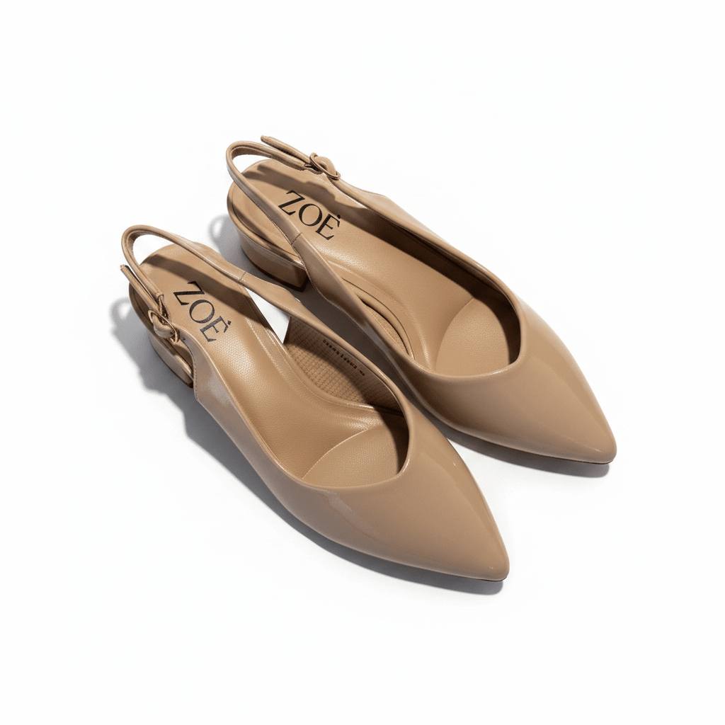 Tacones Beige Charol 15089 Tacón Medio Punta Fina Slingback de mujer Costa Rica - ZOÉ BRAND 2026 beige charol