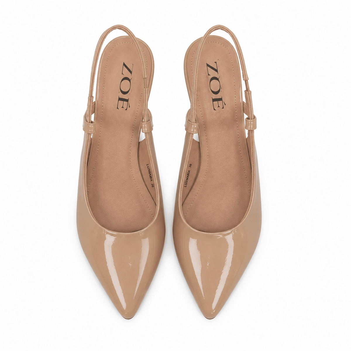 Tacones Beige Charol 15097 Punta Fina Slingback de mujer Costa Rica - ZOÉ BRAND 2026 beige charol