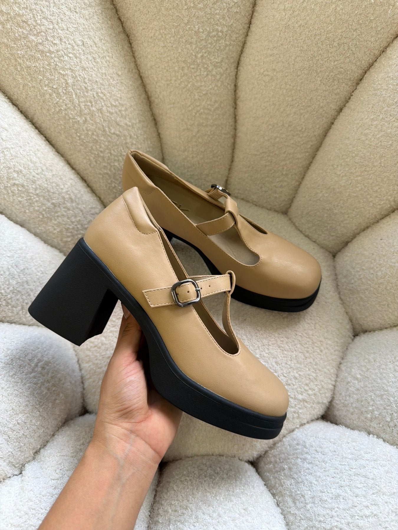 Tacones Beige Plataforma 14513 Mary Jane Hebilla Ejecutivo de mujer Zoé Brand Costa Rica - ZOÉ BRAND 2025 bailarinas clásico