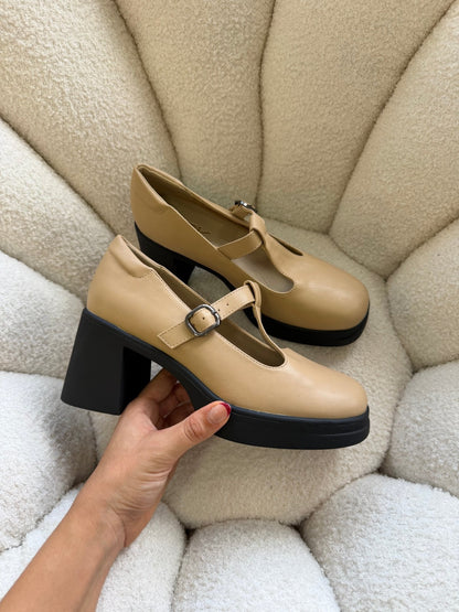 Tacones Beige Plataforma 14513 Mary Jane Hebilla Ejecutivo de mujer Zoé Brand Costa Rica - ZOÉ BRAND 2025 bailarinas clásico