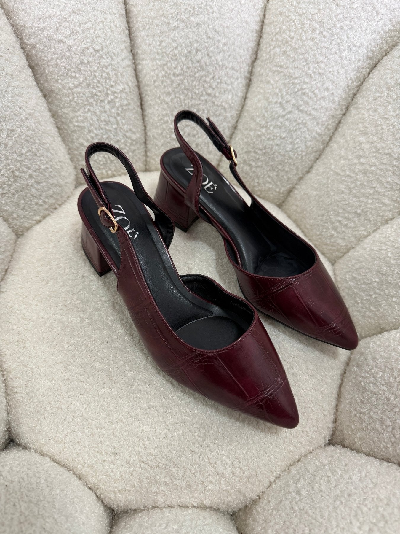 Tacones Burdeos 15008 Hebilla Slingback Animal Print Ejecutivo Zoé Brand Costa Rica - ZOÉ BRAND 2026 burgundy ejecutivo