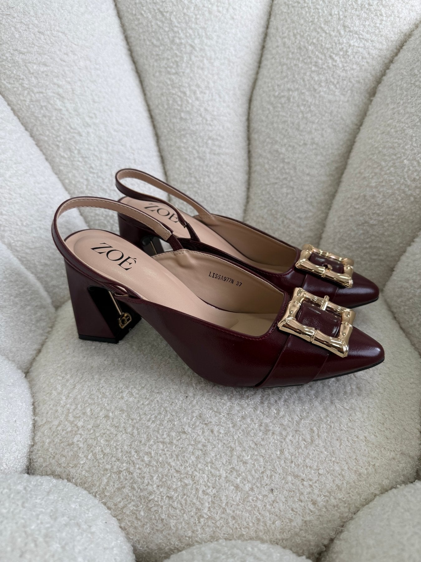 Tacones Burdeos 15021 Hebilla Slingback Ejecutivo Zoé Brand Costa Rica - ZOÉ BRAND 2026 burgundy charol
