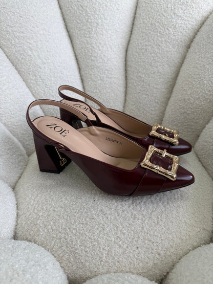 Tacones Burdeos 15021 Hebilla Slingback Ejecutivo Zoé Brand Costa Rica - ZOÉ BRAND 2026 burgundy charol