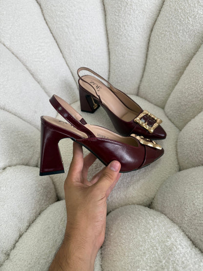 Tacones Burdeos 15021 Hebilla Slingback Ejecutivo Zoé Brand Costa Rica - ZOÉ BRAND 2026 burgundy charol