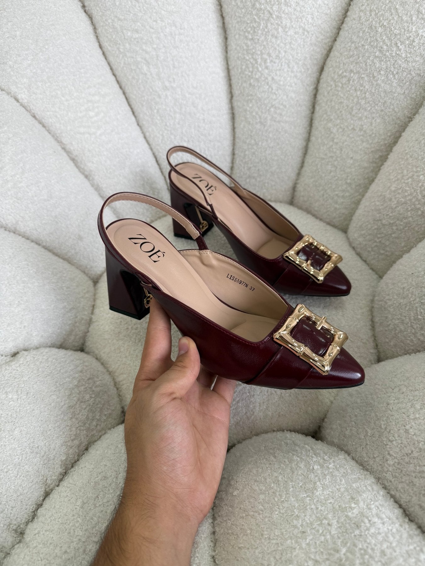 Tacones Burdeos 15021 Hebilla Slingback Ejecutivo Zoé Brand Costa Rica - ZOÉ BRAND 2026 burgundy charol