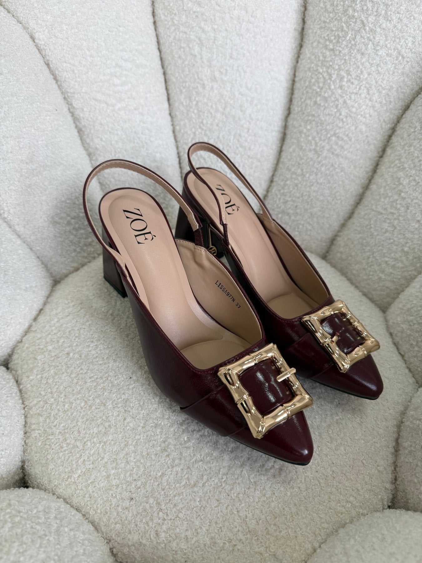 Tacones Burdeos 15021 Hebilla Slingback Ejecutivo Zoé Brand Costa Rica - ZOÉ BRAND 2026 burgundy charol