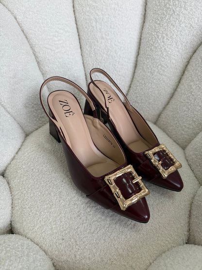 Tacones Burdeos 15021 Hebilla Slingback Ejecutivo Zoé Brand Costa Rica - ZOÉ BRAND 2026 burgundy charol