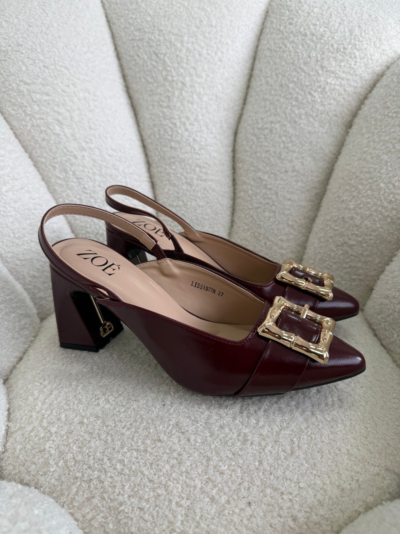 Tacones Burdeos 15021 Hebilla Slingback Ejecutivo Zoé Brand Costa Rica - ZOÉ BRAND 2026 burgundy charol