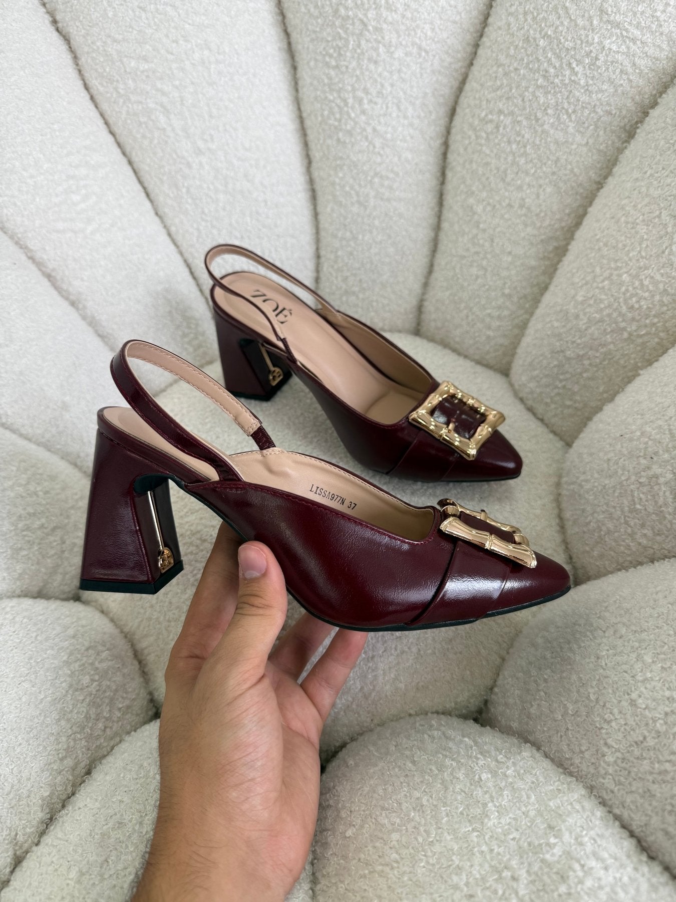 Tacones Burdeos 15021 Hebilla Slingback Ejecutivo Zoé Brand Costa Rica - ZOÉ BRAND 2026 burgundy charol
