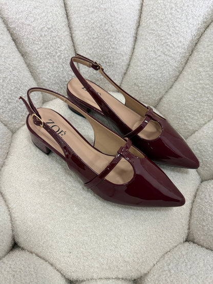 Tacones Burdeos Charol 15005 Hebilla Mary Jane Slingback Ejecutivo Zoé Brand Costa Rica - ZOÉ BRAND 2026 burgundy disponible-35