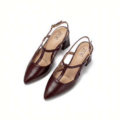 Tacones Burgundy Charol 15095 Hebilla Tacón Alto Punta Fina de mujer Costa Rica - ZOÉ BRAND 2026 burgundy clásico