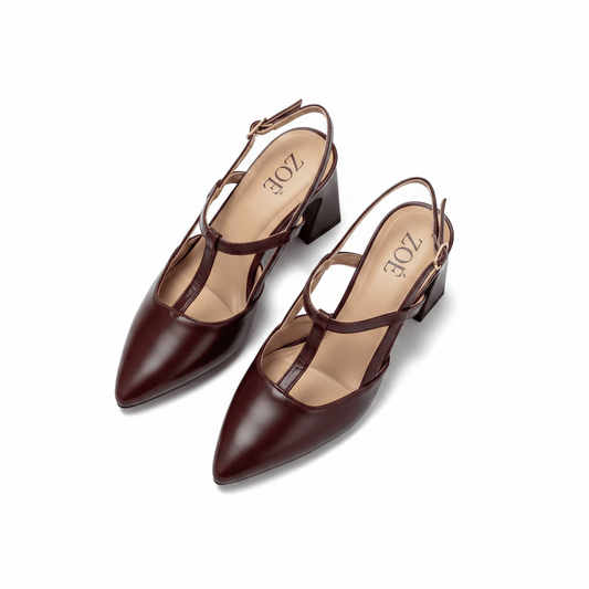 Tacones Burgundy Charol 15095 Hebilla Tacón Alto Punta Fina de mujer Costa Rica - ZOÉ BRAND 2026 burgundy clásico