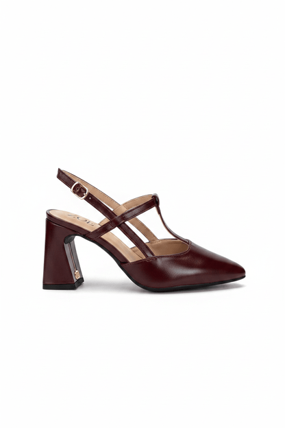 Tacones Burgundy Charol 15095 Hebilla Tacón Alto Punta Fina de mujer Costa Rica - ZOÉ BRAND 2026 burgundy clásico