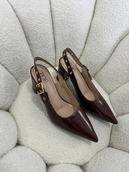 Tacones Café 15003 Hebilla Slingback Ejecutivo Zoé Brand Costa Rica - ZOÉ BRAND 2026 burgundy disponible-35