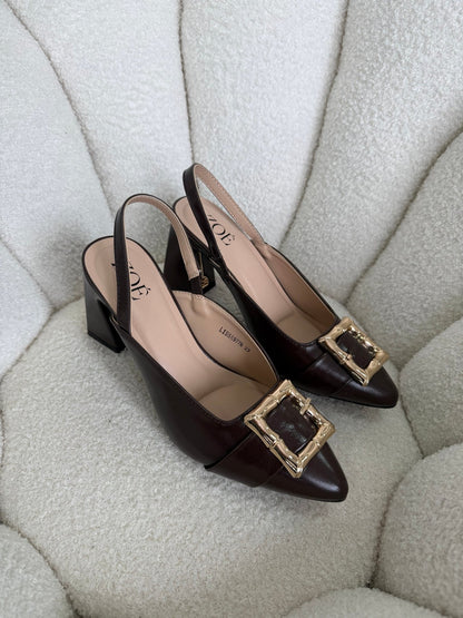 Tacones Café 15022 Hebilla Slingback Ejecutivo Zoé Brand Costa Rica - ZOÉ BRAND 2026 charol disponible-35