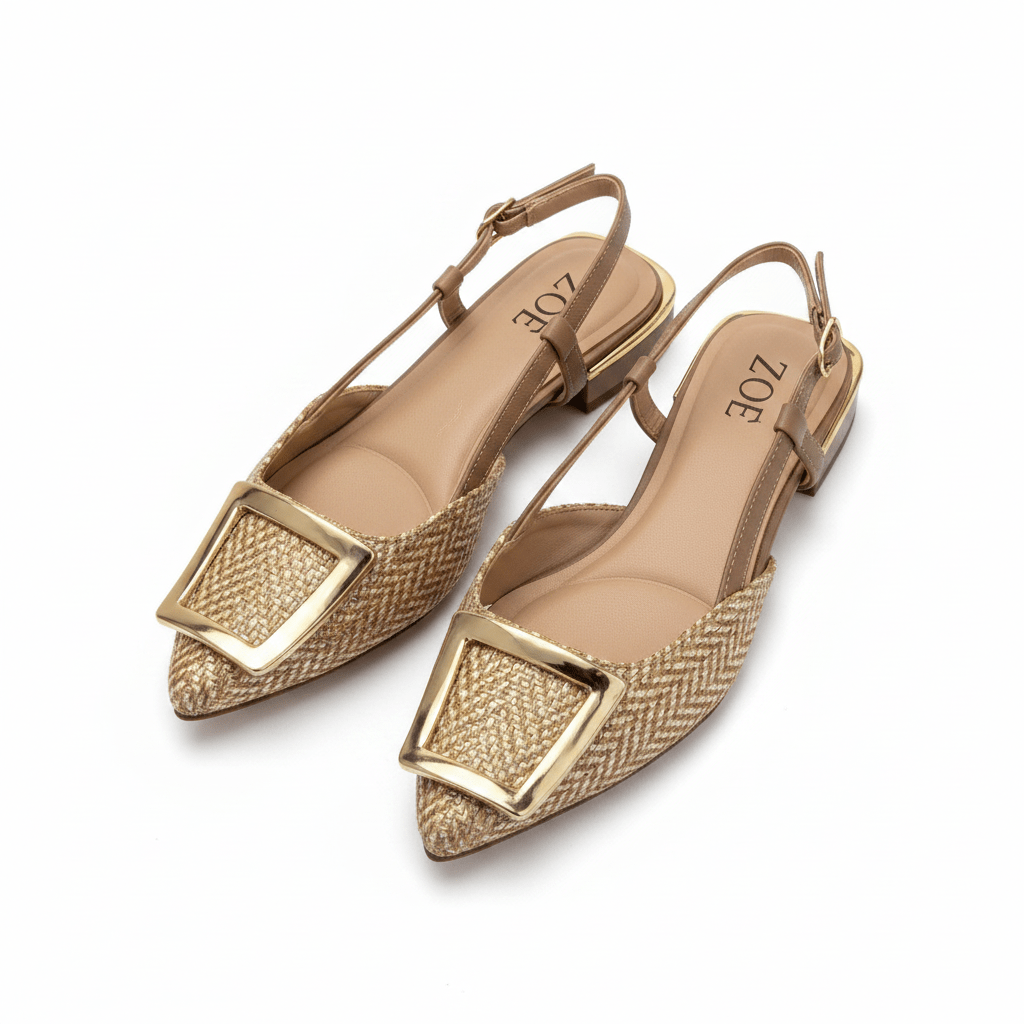 Tacones Camel 15093 Tacón Bajo Punta Cuadrada Slingback de mujer Costa Rica - ZOÉ BRAND 2026 clásico disponible-35