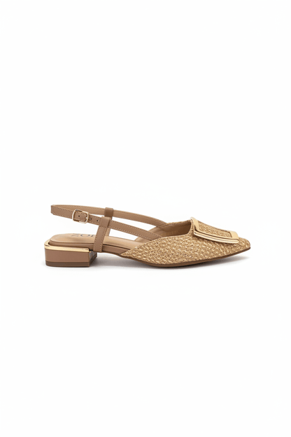 Tacones Camel 15093 Tacón Bajo Punta Cuadrada Slingback de mujer Costa Rica - ZOÉ BRAND 2026 clásico disponible-35