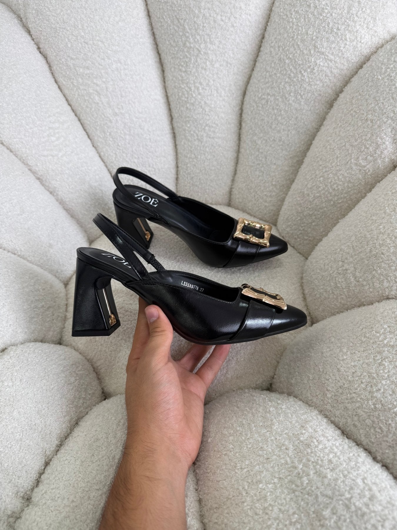 Tacones Negro 15019 Hebilla Slingback Ejecutivo Zoé Brand Costa Rica - ZOÉ BRAND 2026 BLACK charol