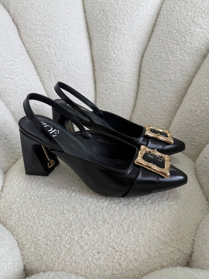 Tacones Negro 15019 Hebilla Slingback Ejecutivo Zoé Brand Costa Rica - ZOÉ BRAND 2026 BLACK charol