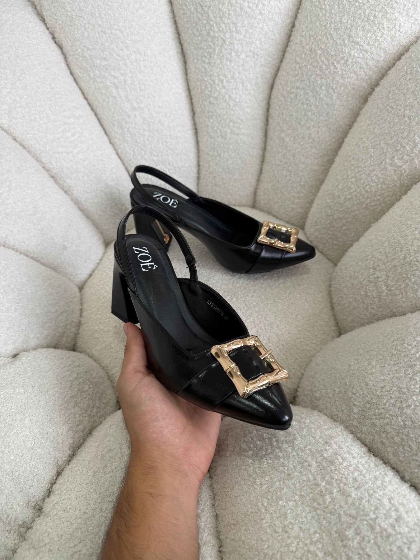 Tacones Negro 15019 Hebilla Slingback Ejecutivo Zoé Brand Costa Rica - ZOÉ BRAND 2026 BLACK charol