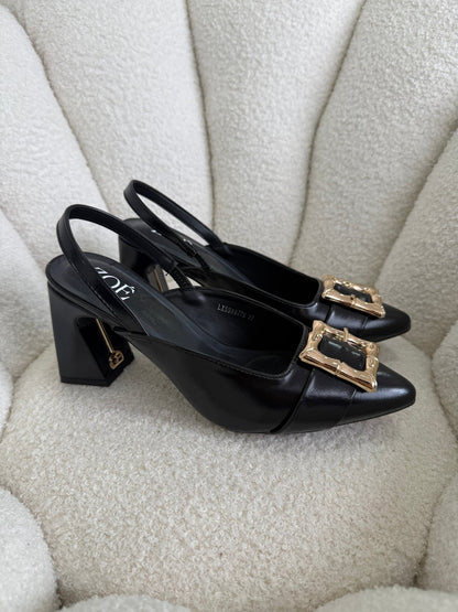 Tacones Negro 15019 Hebilla Slingback Ejecutivo Zoé Brand Costa Rica - ZOÉ BRAND 2026 BLACK charol