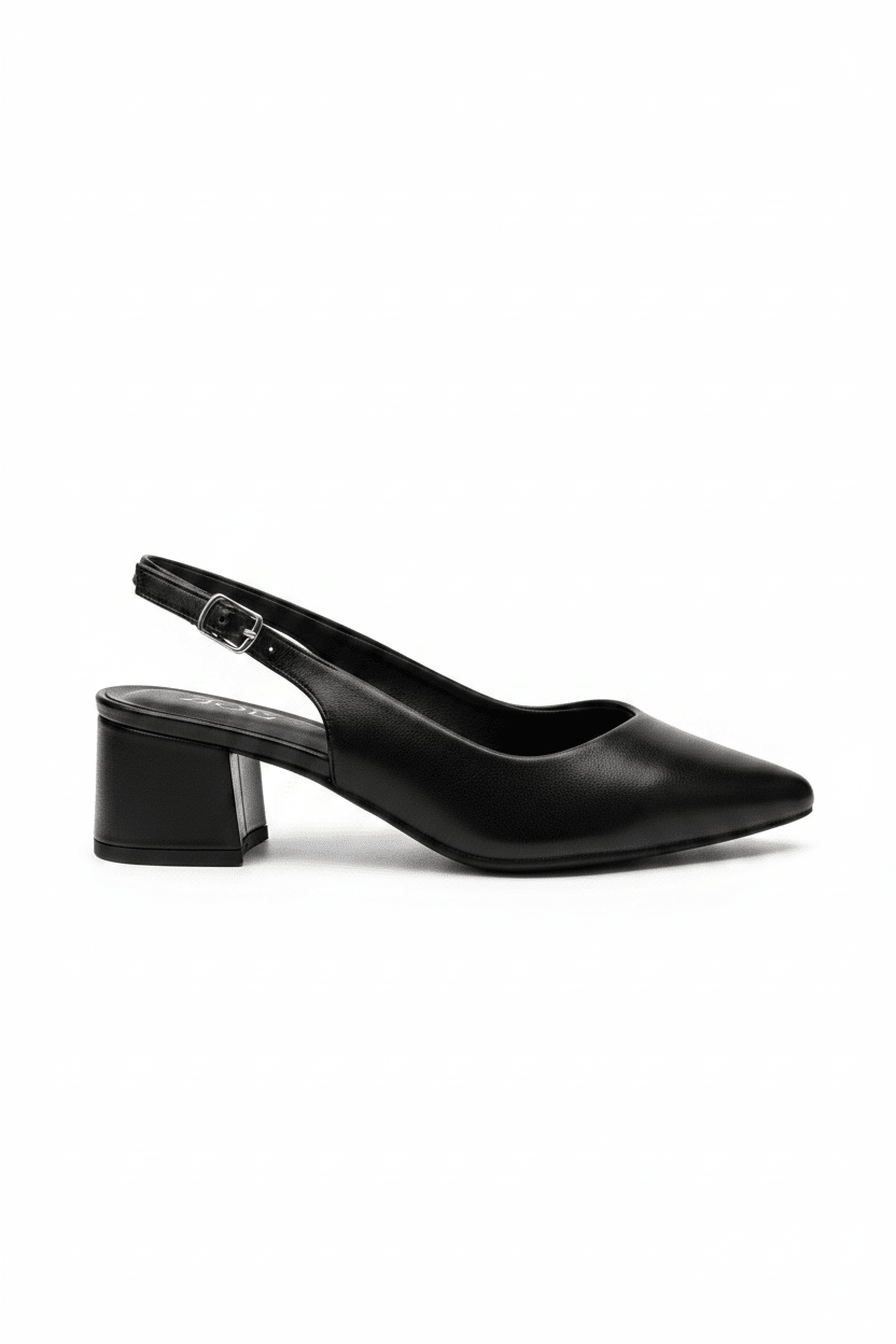 Tacones Negro 15088 Tacón Medio Punta Fina Slingback de mujer Costa Rica - ZOÉ BRAND 2026 BLACK clásico