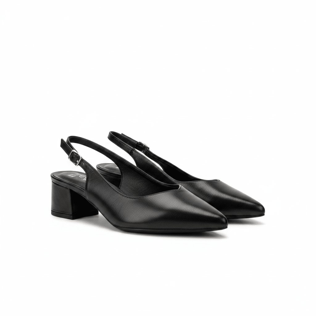 Tacones Negro 15088 Tacón Medio Punta Fina Slingback de mujer Costa Rica - ZOÉ BRAND 2026 BLACK clásico
