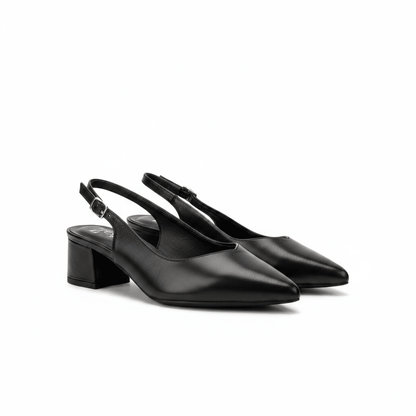 Tacones Negro 15088 Tacón Medio Punta Fina Slingback de mujer Costa Rica - ZOÉ BRAND 2026 BLACK clásico