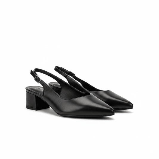 Tacones Negro 15088 Tacón Medio Punta Fina Slingback de mujer Costa Rica - ZOÉ BRAND 2026 BLACK clásico