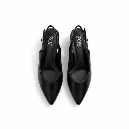 Tacones Negro 15088 Tacón Medio Punta Fina Slingback de mujer Costa Rica - ZOÉ BRAND 2026 BLACK clásico