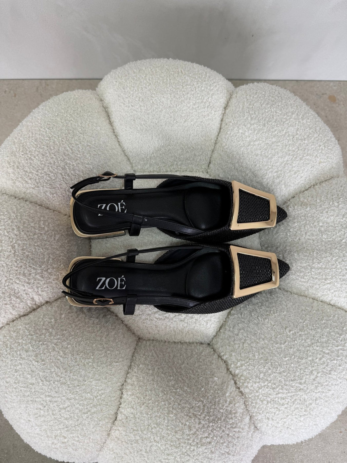 Tacones Negro 15091 Tacón Bajo Punta Fina Slingback de mujer Costa Rica - ZOÉ BRAND 2026 BLACK clásico