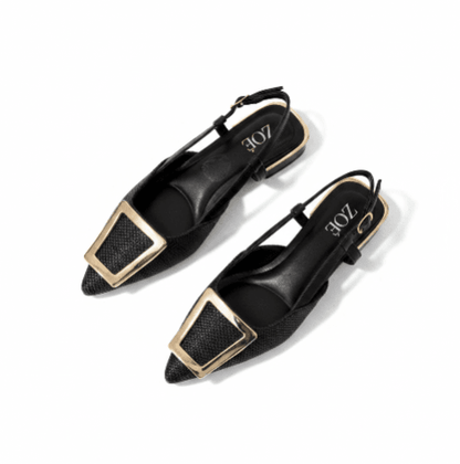 Tacones Negro 15091 Tacón Bajo Punta Fina Slingback de mujer Costa Rica - ZOÉ BRAND 2026 BLACK clásico